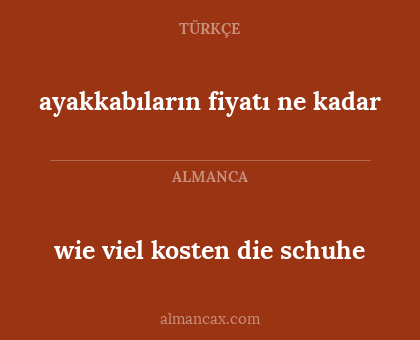 ayakkabıların fiyatı ne kadar - wie viel kosten die schuhe