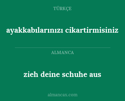 ayakkabılarınızı cikartirmisiniz - zieh deine schuhe aus