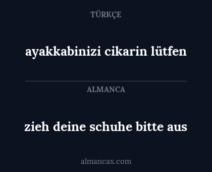 zieh deine schuhe bitte aus - ayakkabinizi cikarin lütfen