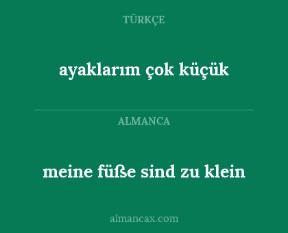 ayaklarım çok küçük - meine füße sind zu klein