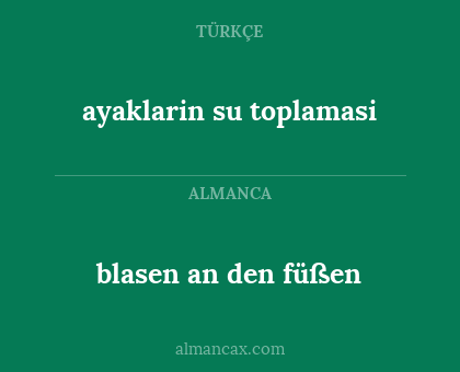 ayaklarin su toplamasi - blasen an den füßen