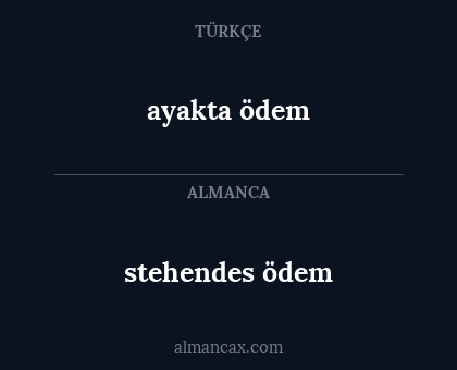 stehendes ödem - ayakta ödem