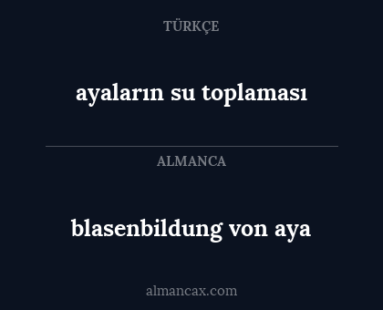 blasenbildung von aya - ayaların su toplaması