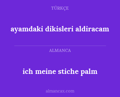 ayamdaki dikisleri aldiracam - ich meine stiche palm
