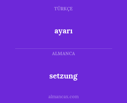 setzung - ayarı
