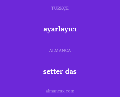 ayarlayıcı - setter das