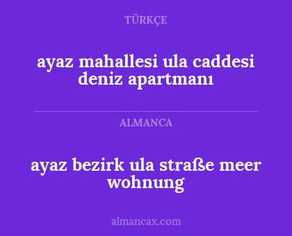 ayaz bezirk ula straße meer wohnung - ayaz mahallesi ula caddesi deniz apartmanı