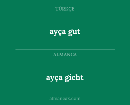 ayça gut - ayça gicht