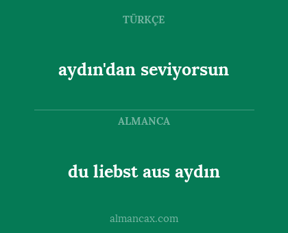 aydın'dan seviyorsun - du liebst aus aydın
