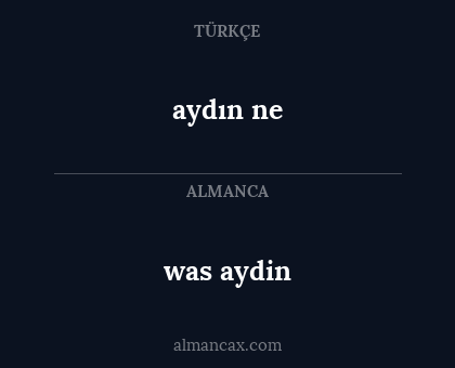 was aydin - aydın ne