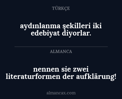 nennen sie zwei literaturformen der aufklärung! - aydınlanma şekilleri iki edebiyat diyorlar.