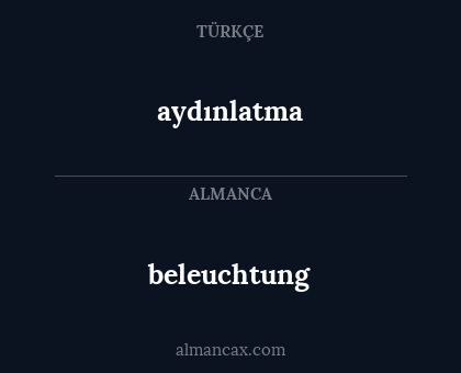 aydınlatma - beleuchtung