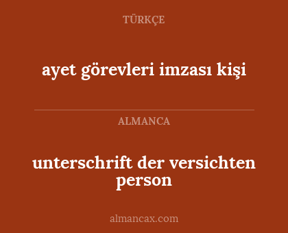 unterschrift der versichten person - ayet görevleri imzası kişi