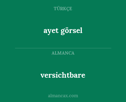 versichtbare - ayet görsel