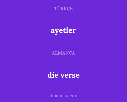 ayetler - die verse