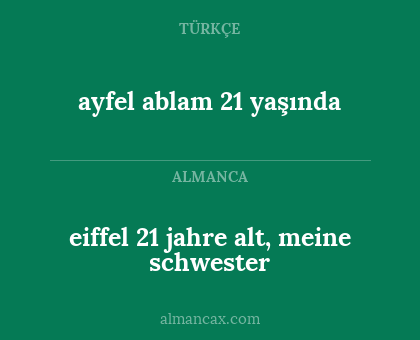 ayfel ablam 21 yaşında - eiffel 21 jahre alt, meine schwester