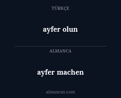 ayfer olun - ayfer machen