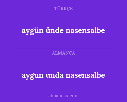 aygün ünde nasensalbe - aygun unda nasensalbe