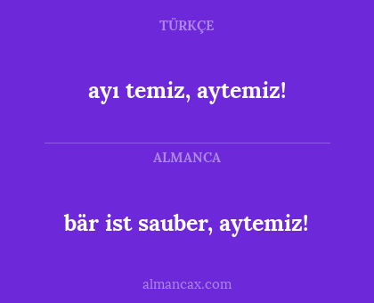 bär ist sauber, aytemiz! - ayı temiz, aytemiz!