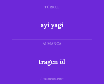 ayi yagi - tragen öl