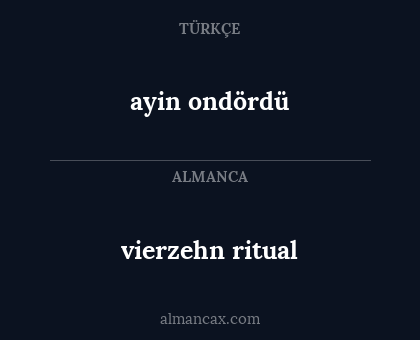 vierzehn ritual - ayin ondördü