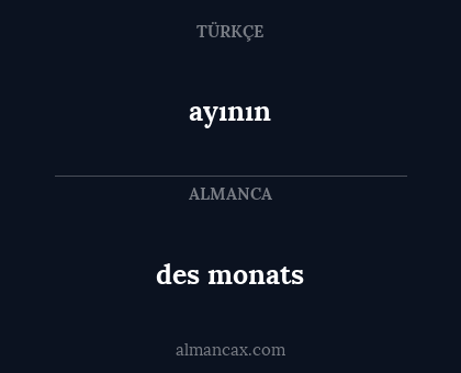 des monats - ayının
