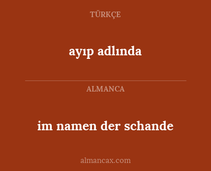 im namen der schande - ayıp adlında