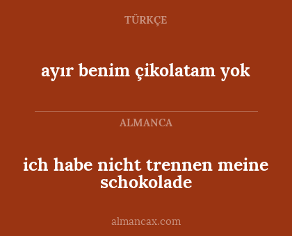 ayır benim çikolatam yok - ich habe nicht trennen meine schokolade