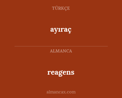 ayıraç - reagens