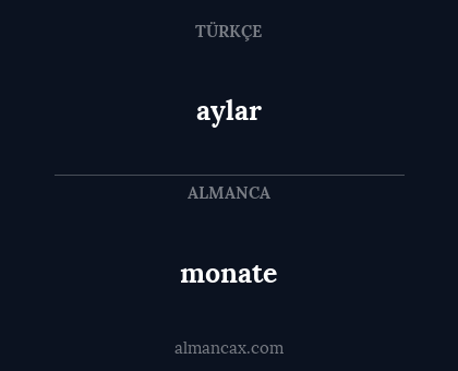 aylar - monate