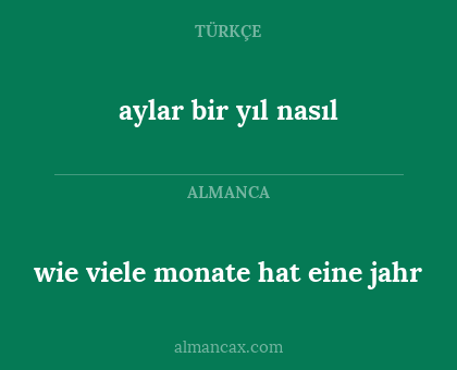 aylar bir yıl nasıl - wie viele monate hat eine jahr