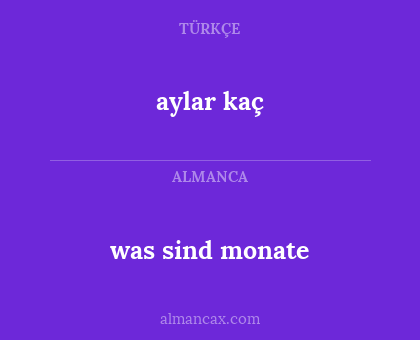 aylar kaç - was sind monate