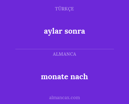 aylar sonra - monate nach
