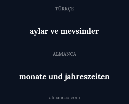 aylar ve mevsimler - monate und jahreszeiten