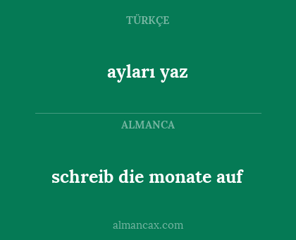 ayları yaz - schreib die monate auf