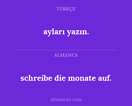 ayları yazın. - schreibe die monate auf.