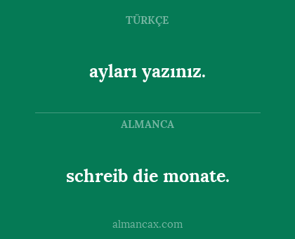 ayları yazınız. - schreib die monate.