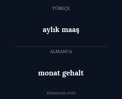 aylık maaş - monat gehalt