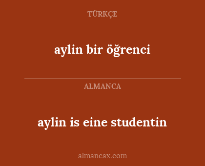 aylin is eine studentin - aylin bir öğrenci
