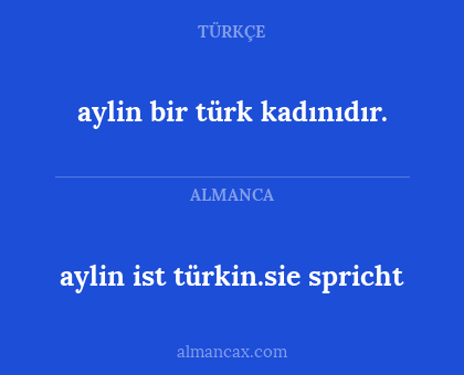 aylin ist türkin.sie spricht - aylin bir türk kadınıdır.