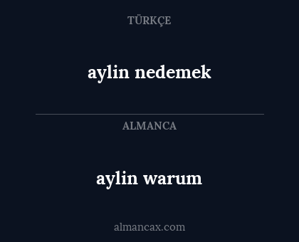 aylin nedemek - aylin warum