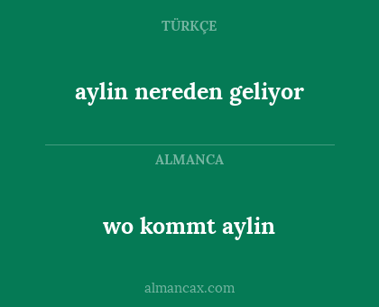 aylin nereden geliyor - wo kommt aylin