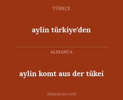aylin komt aus der tükei - aylin türkiye'den