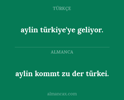 aylin kommt zu der türkei. - aylin türkiye'ye geliyor.
