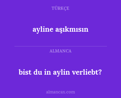 ayline aşıkmısın - bist du in aylin verliebt?