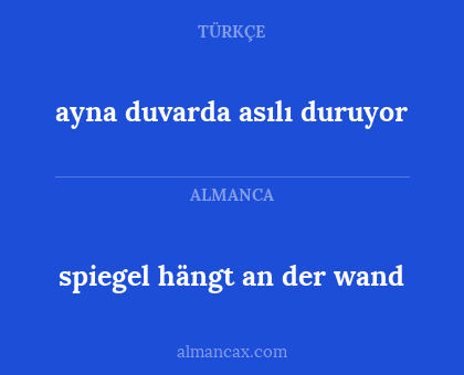 ayna duvarda asılı duruyor - spiegel hängt an der wand