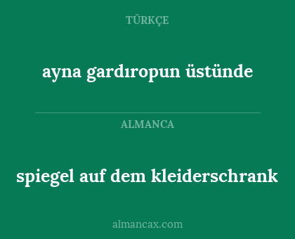 spiegel auf dem kleiderschrank - ayna gardıropun üstünde