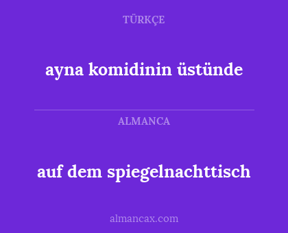 ayna komidinin üstünde - auf dem spiegelnachttisch