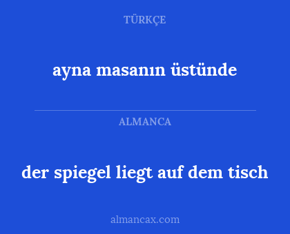 der spiegel liegt auf dem tisch - ayna masanın üstünde