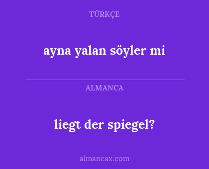 ayna yalan söyler mi - liegt der spiegel?
